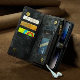 For iPhone 12 13 14 15 16 17 Pro Max Case Flip Leather Wallet Phone Bag Cover For Coque iPhone 15 12 13 Mini 12Pro 14 Plus Case