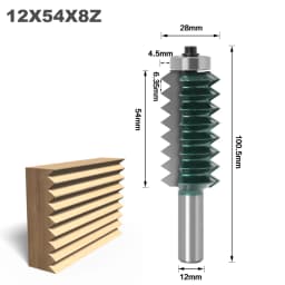 12 Shank Raised panel"V"joint Bits Finger Joint Glue Milling Cutter for Wood Tenon Woodwork Cone Tenon Milling Tenoning Machine