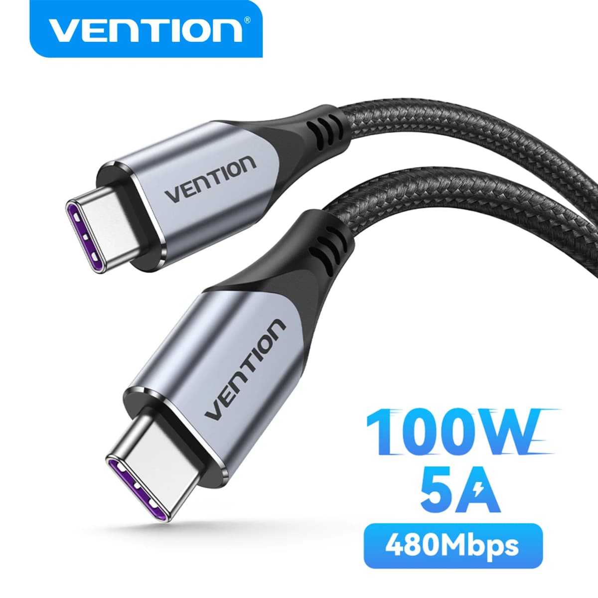 Vention USB C to Type C Cable PD 100W 60W Fast Charging Cord for iphone 17 16 15 Samsung S24 Xiaomi 17 Macbook iPad Quick Charge