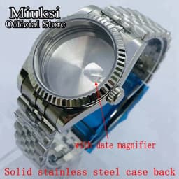 Miuksi 36mm/40mm sapphire glass watch case fit NH35 NH36 NH34 ETA2824 2836 Mingzhu DG2813 3804 Miyota8205 8215 PT5000 movement