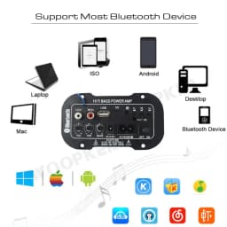 Woopker Speaker Amplifier Board DIY Digital Bluetooth Amplifiers  Module AUX TF Card USB 25-30W Speaker 110V 220V 12V 24V