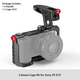 SmallRig for Sony ZV-E10 Cage with Silicone Grip and Built-in Quick Release Plate for Arca-Swiss Cage Rig Kit w Cold Shoe 3538
