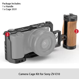 SmallRig for Sony ZV-E10 Cage with Silicone Grip and Built-in Quick Release Plate for Arca-Swiss Cage Rig Kit w Cold Shoe 3538