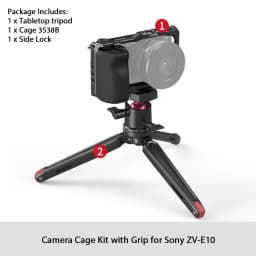 SmallRig for Sony ZV-E10 Cage with Silicone Grip and Built-in Quick Release Plate for Arca-Swiss Cage Rig Kit w Cold Shoe 3538
