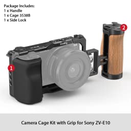 SmallRig for Sony ZV-E10 Cage with Silicone Grip and Built-in Quick Release Plate for Arca-Swiss Cage Rig Kit w Cold Shoe 3538