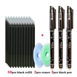 55pcs/lot Erasable Gel Pen 0.5mm Refill Rod Magic Ink Erasable Pen Washable Handle Office School Writing Tools Kawaii Stationery