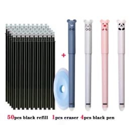 55pcs/lot Erasable Gel Pen 0.5mm Refill Rod Magic Ink Erasable Pen Washable Handle Office School Writing Tools Kawaii Stationery