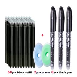 55pcs/lot Erasable Gel Pen 0.5mm Refill Rod Magic Ink Erasable Pen Washable Handle Office School Writing Tools Kawaii Stationery