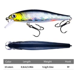 1PCS Minnow Fishing Lure Artificial Hard Bait Bionic 3D Eyes 8.8cm 9g Floating Wobbler Crankbait Bass Trolling Fishing Tackle