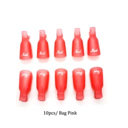 10 Pcs/Bag Colorful Acrylic Nail Art Soak Off Cap Clips Nails Cleaning Manicure UV Gel Polish Soak off Wrap Tools For Finger