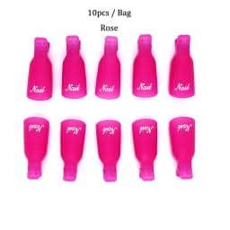 10 Pcs/Bag Colorful Acrylic Nail Art Soak Off Cap Clips Nails Cleaning Manicure UV Gel Polish Soak off Wrap Tools For Finger