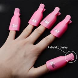 10 Pcs/Bag Colorful Acrylic Nail Art Soak Off Cap Clips Nails Cleaning Manicure UV Gel Polish Soak off Wrap Tools For Finger