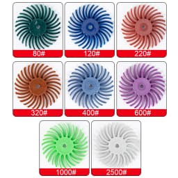 1" Radial Bristle Disc Kit Abrasive Brush 3/2.35mm Shank Detail Polishing Wheel for Rotary Tool Accessories