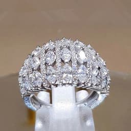 Huitan Luxury Wide Promise Rings for Women Pull Paved CZ Sparkling Wedding Bands Rings Silver Color/Gold Color Fashion Jewelry