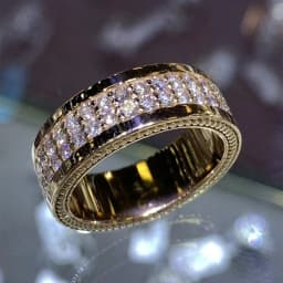 Huitan Luxury Wide Promise Rings for Women Pull Paved CZ Sparkling Wedding Bands Rings Silver Color/Gold Color Fashion Jewelry