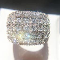 Huitan Luxury Wide Promise Rings for Women Pull Paved CZ Sparkling Wedding Bands Rings Silver Color/Gold Color Fashion Jewelry