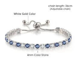 Adjustable Multicolor Tennis Bracelets for Women Ladies Wedding Rainbow Colorful Zircon Charm Bracelet Hand Chain Jewelry DZH043