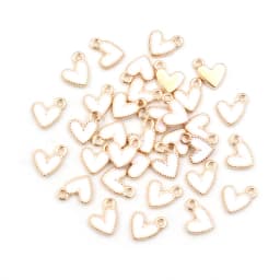 50Pcs 9x10mm Small Colorful Alloy Heart Charms Cute Love Pendants For DIY Bracelet Necklaces Jewelry Making Accessories