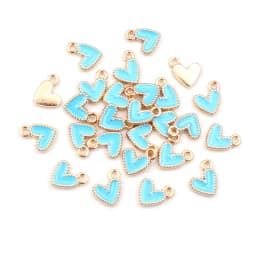 50Pcs 9x10mm Small Colorful Alloy Heart Charms Cute Love Pendants For DIY Bracelet Necklaces Jewelry Making Accessories