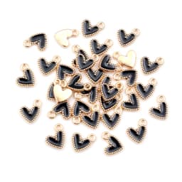 50Pcs 9x10mm Small Colorful Alloy Heart Charms Cute Love Pendants For DIY Bracelet Necklaces Jewelry Making Accessories