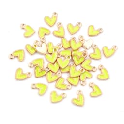 50Pcs 9x10mm Small Colorful Alloy Heart Charms Cute Love Pendants For DIY Bracelet Necklaces Jewelry Making Accessories