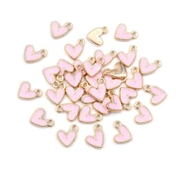 50Pcs 9x10mm Small Colorful Alloy Heart Charms Cute Love Pendants For DIY Bracelet Necklaces Jewelry Making Accessories