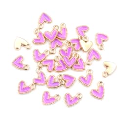 50Pcs 9x10mm Small Colorful Alloy Heart Charms Cute Love Pendants For DIY Bracelet Necklaces Jewelry Making Accessories