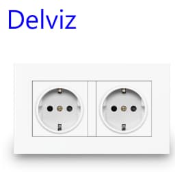 Delviz EU Standard USB Socket, Double Outlet, 16A Quality Power Panel AC 110~250V 146mm * 86mm, Double Frame Wall USB Power Outl
