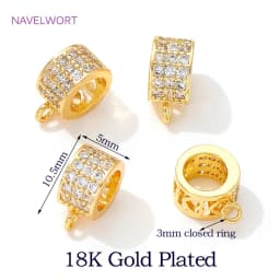 Trendy 18K Gold Plated Hinged Necklace Enhancer For DIY Necklace Making Supplies Brass Pendant Bail Jewelry Materials Wholesale