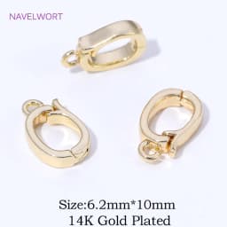 Trendy 18K Gold Plated Hinged Necklace Enhancer For DIY Necklace Making Supplies Brass Pendant Bail Jewelry Materials Wholesale