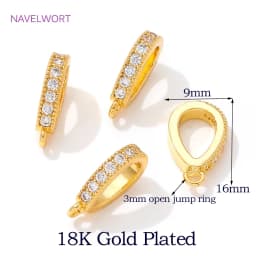 Trendy 18K Gold Plated Hinged Necklace Enhancer For DIY Necklace Making Supplies Brass Pendant Bail Jewelry Materials Wholesale