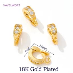Trendy 18K Gold Plated Hinged Necklace Enhancer For DIY Necklace Making Supplies Brass Pendant Bail Jewelry Materials Wholesale