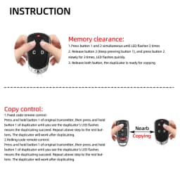 433Mhz 4CH Duplicator Remote Control Electric Gate Garage Door Opener Remote Controller Fixed Rolling Code Cloning Code Car Key