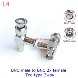 1Pcs Q9 BNC BANANA Tee Type 3way 4way Splitter Connector BNC To BNC Male Female RF Coaxial Adapter Copper Brass Fast Delivery