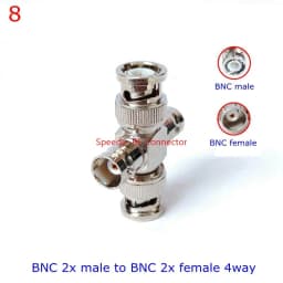 1Pcs Q9 BNC BANANA Tee Type 3way 4way Splitter Connector BNC To BNC Male Female RF Coaxial Adapter Copper Brass Fast Delivery