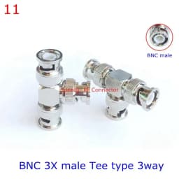 1Pcs Q9 BNC BANANA Tee Type 3way 4way Splitter Connector BNC To BNC Male Female RF Coaxial Adapter Copper Brass Fast Delivery