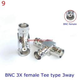 1Pcs Q9 BNC BANANA Tee Type 3way 4way Splitter Connector BNC To BNC Male Female RF Coaxial Adapter Copper Brass Fast Delivery