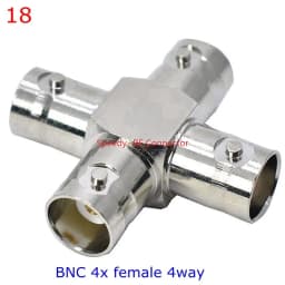 1Pcs Q9 BNC BANANA Tee Type 3way 4way Splitter Connector BNC To BNC Male Female RF Coaxial Adapter Copper Brass Fast Delivery