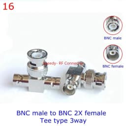 1Pcs Q9 BNC BANANA Tee Type 3way 4way Splitter Connector BNC To BNC Male Female RF Coaxial Adapter Copper Brass Fast Delivery