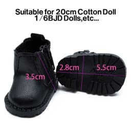 20CM Cotton Doll Shoes Fashion PU Leather Boots Casual Wear Sneakers Mini Shoes For 1/12 BJD Dolls Accessories Kids Gift