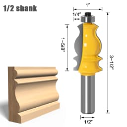 1PC Architectural Molding Router Bit - 1/2' Shank 12mm 8mm Shank Tenon Cutter for Woodworking Tools - RCT-18002