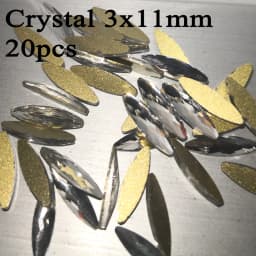 3x11mm 20pcs Net Facet Navette Crystal AB Flat Back Nail Art Shiny Rhinestone Glass Manicure Tips Charms 3D Nail Decoration