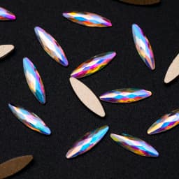 3x11mm 20pcs Net Facet Navette Crystal AB Flat Back Nail Art Shiny Rhinestone Glass Manicure Tips Charms 3D Nail Decoration