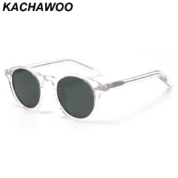 Kachawoo Polarized Sunglasses for Men Brown Black TR90 Round Sun Glasses Women Travel Shades Birthday Presents 2021 Korean Style