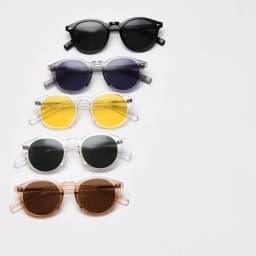 Kachawoo Polarized Sunglasses for Men Brown Black TR90 Round Sun Glasses Women Travel Shades Birthday Presents 2021 Korean Style