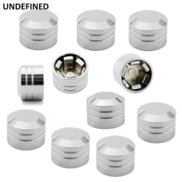 10pcs Head Bolt Cover For Harley Twin Cam Dyna Softail Touring FLH Chrome Schrauben Motor Topper Screw Caps Motorcycle Aluminum