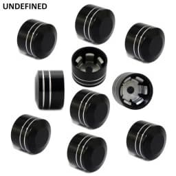 10pcs Head Bolt Cover For Harley Twin Cam Dyna Softail Touring FLH Chrome Schrauben Motor Topper Screw Caps Motorcycle Aluminum