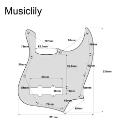 Musiclily Pro 10-Hole Modern Style J Bass Pickguard for 4 String American Jazz Bass
