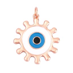 Evil Eye Charm Pendant,18K Real Gold Plated Cubic Zirconia CZ Paved Religours,Jewelry Necklace Bracelet Accessories Supplies K09