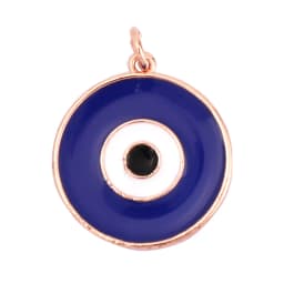 Evil Eye Charm Pendant,18K Real Gold Plated Cubic Zirconia CZ Paved Religours,Jewelry Necklace Bracelet Accessories Supplies K09